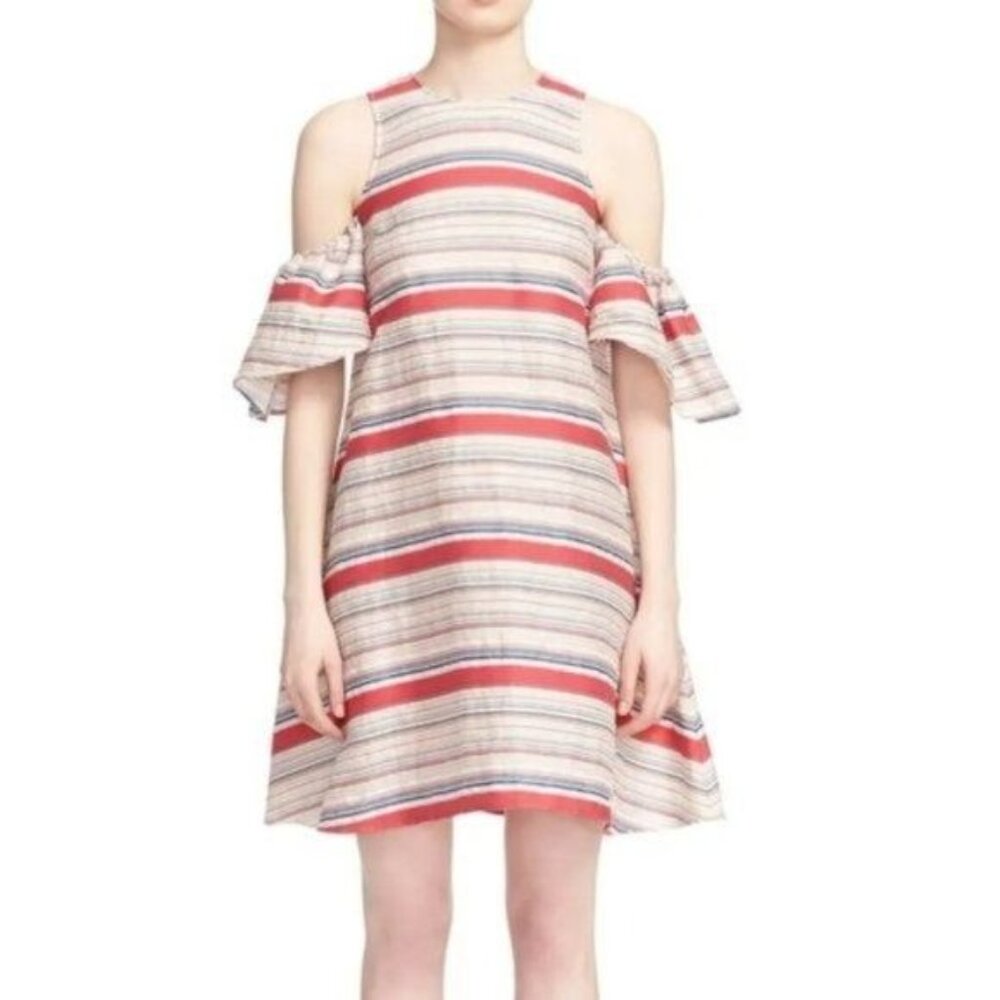 Tanya Taylor Nola Stripe Statement Flutter Sleeve… - image 1